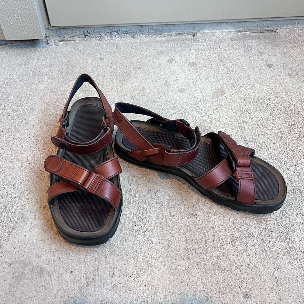 Timberland Leather Hiking Sandals Mens Gorpcore Outdoor Trail Utility Dad Style - Picture 3 of 14